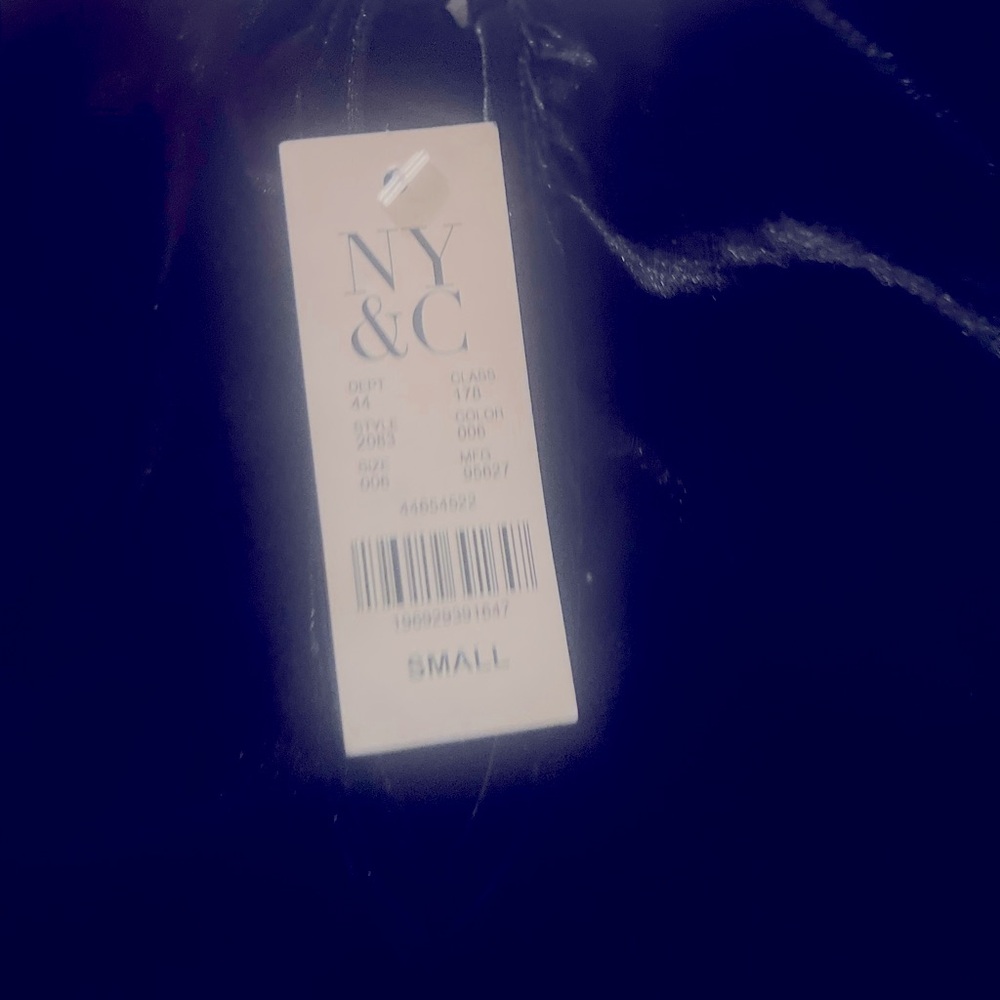 Black velour NY&C bodysuit.